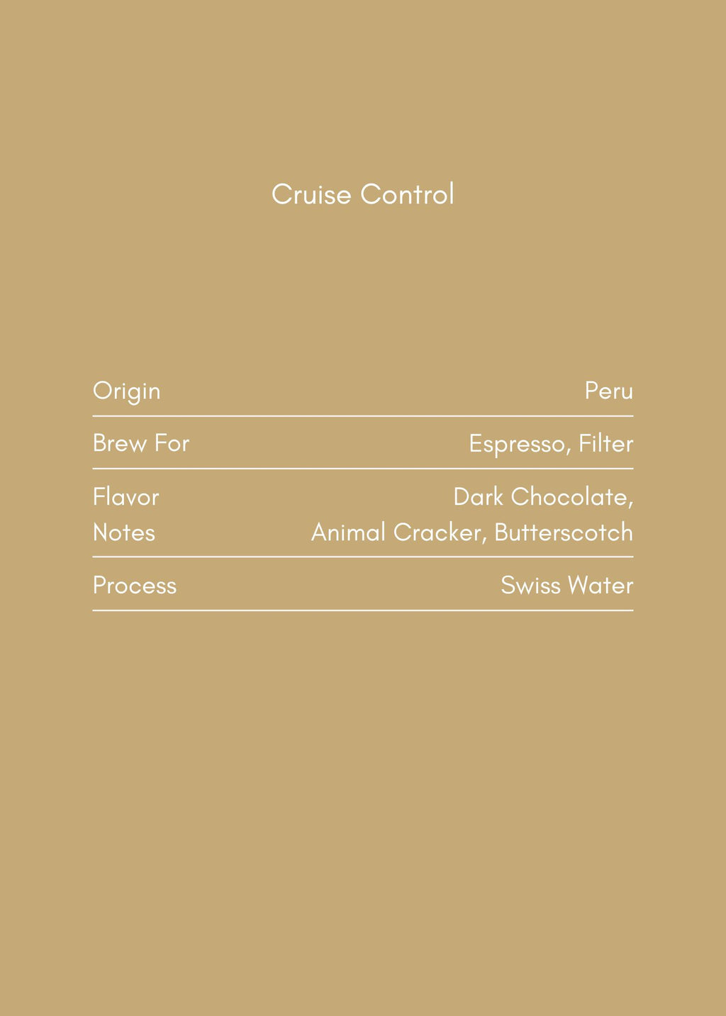 Cruise Control (Decaf)